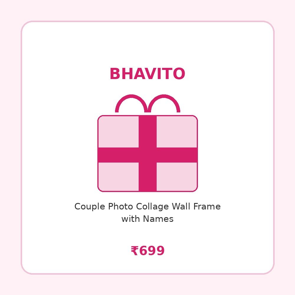 Couple Photo Collage Wall Frame with Names
