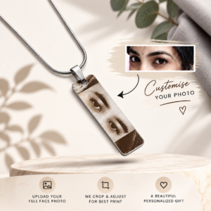 Personalized eye photo locket pendant